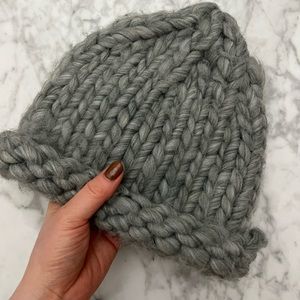 Gray Knitted Wool Beanies for Women